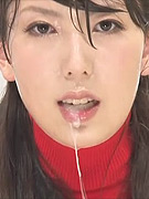 Cute japanese news girl shocked by a real cumshot on live television